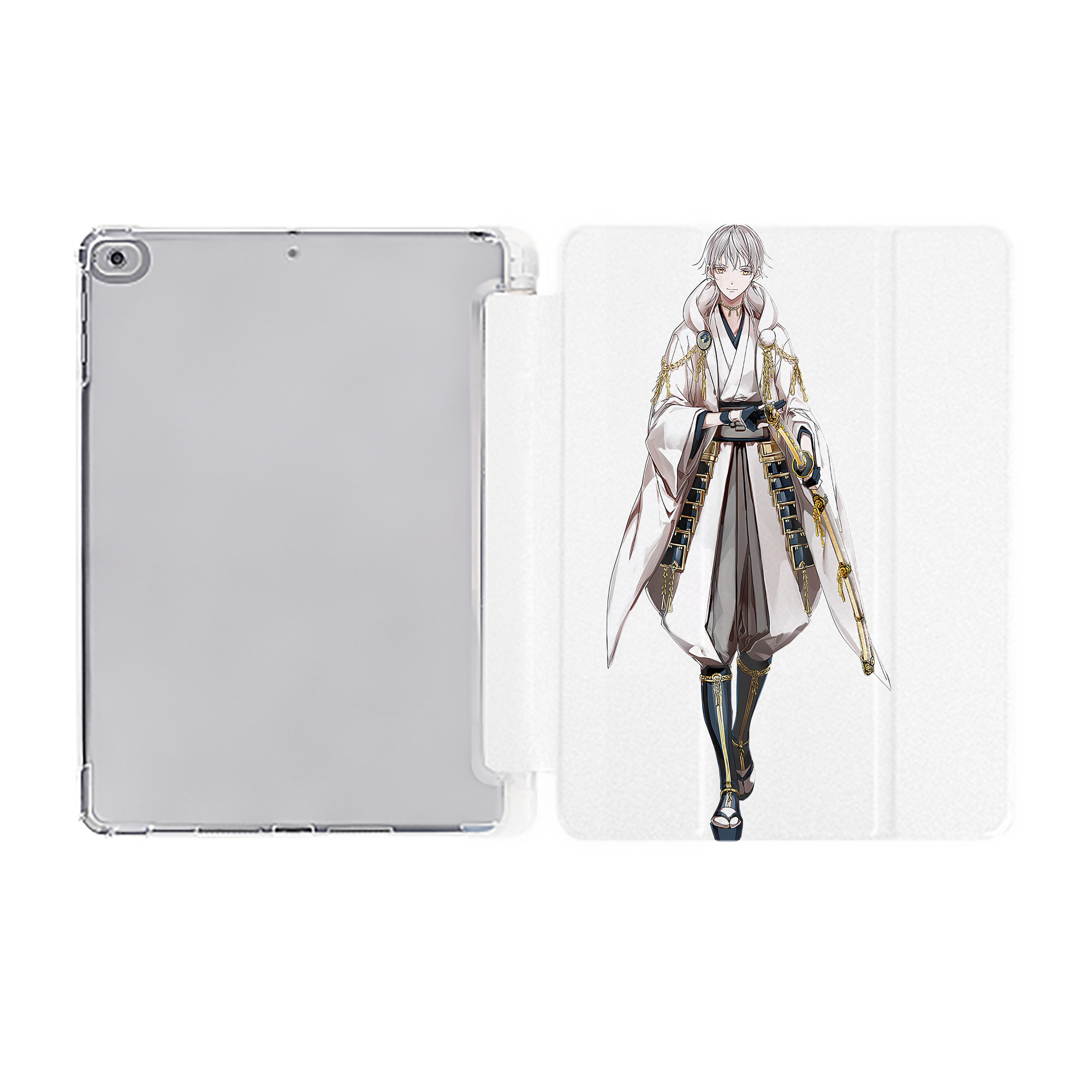 （画像用） 刀剣乱舞 Touken Ranbu IPad ケース ペン収納付き 三つ折りスタンド PUレザー×シリコン 対応機種9.5/10.5/10.9インチ